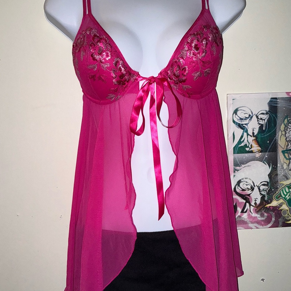 Maidenform Hot Pink Lace Chemise